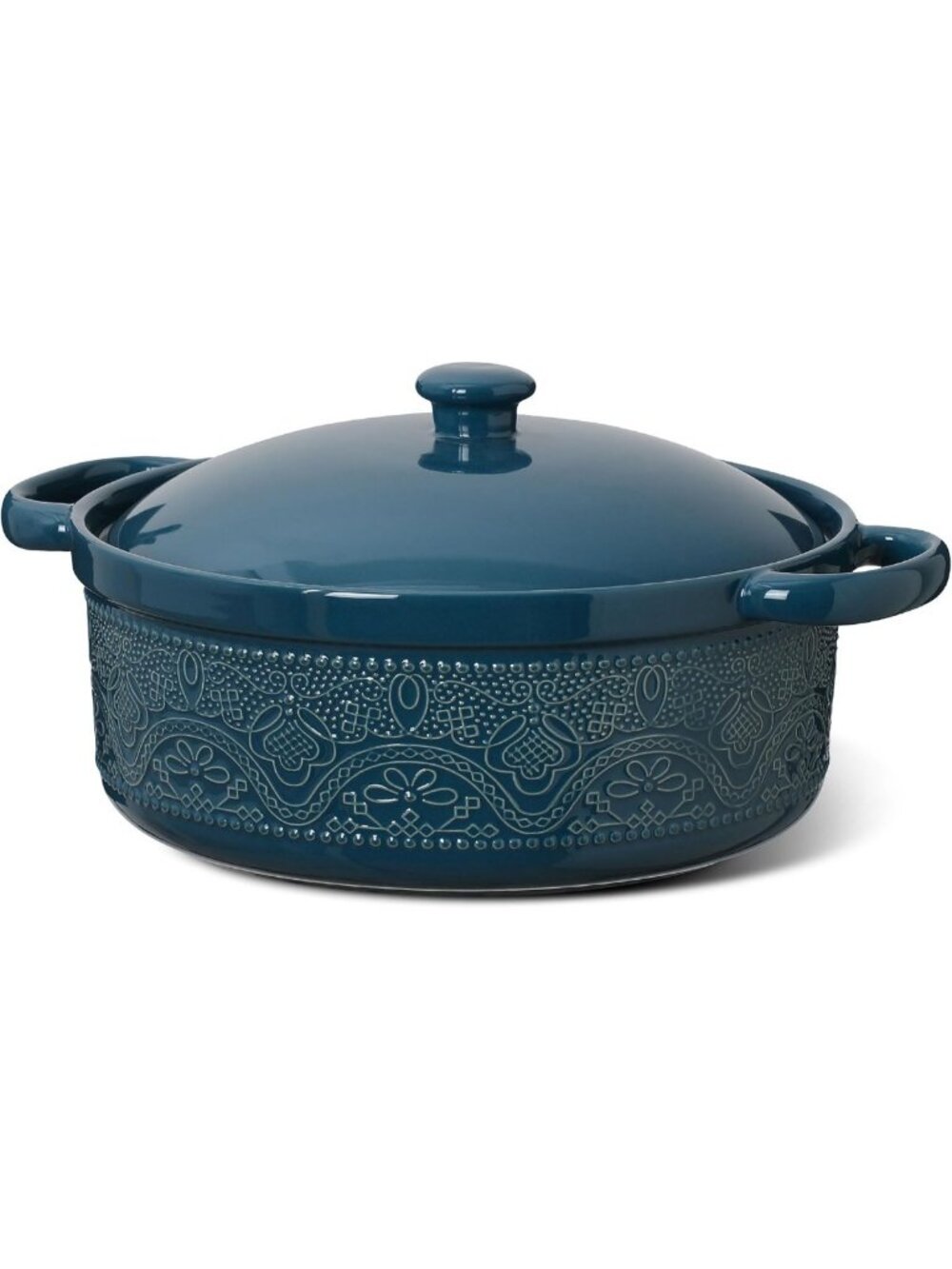 Ceramic Casserole Dish with Lid, 2 Quart Baking Dish, Stylish Grayish Blue